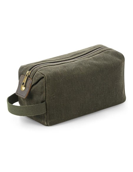 QUA-QD651-Heritage Waxed Canvas Wash Bag 2